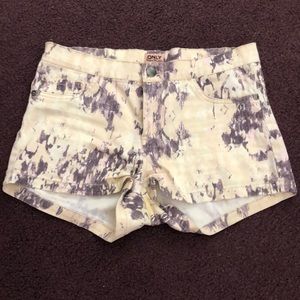 Baby Pink with Purple Splash Shorts (mid rise)